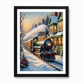 Christmas Train Art Print