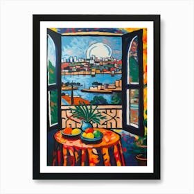 Window View Of Sydney In The Style Of Fauvist 2 Art Print