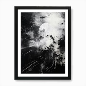 Space Abstract Black And White 5 Art Print