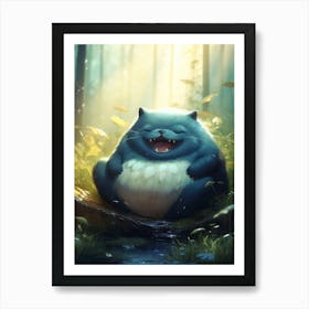 Kawaii Snorlax Art Print