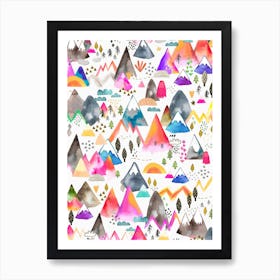 Magical Mountain Colorful Art Print