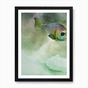 Barreleye Fish II Storybook Watercolour Art Print