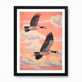 Vintage Japanese Inspired Bird Print Canada Goose 3 Art Print