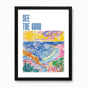 See The Good Poster Seaside Doodle Matisse Style 7 Art Print