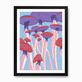 Colourful Mushroom Trippy Illustration Art Print