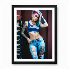 Pretty Punk Girl - Hall-O-Gram Creations 54 Art Print