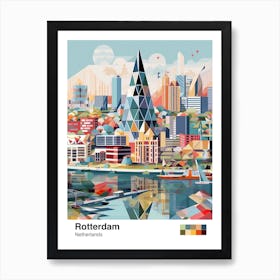 Rotterdam, Netherlands, Geometric Illustration 4 Poster Art Print