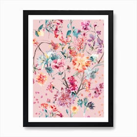 Rococo Bouquet Mauve Art Print