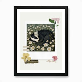 Scrapbook Baby Badger Fairycore Painting 3 Art Print