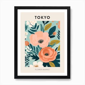Flower Market Poster Tokyo Japan Art Print