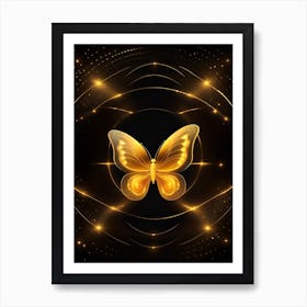 Golden Butterfly 48 Art Print