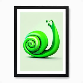 Full Body Snail Green Pop Art Art Print