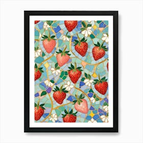 Strawberry Mosaic 1 Art Print