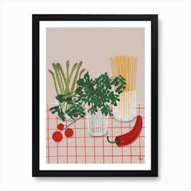 Mediterranean Ingredients Art Print