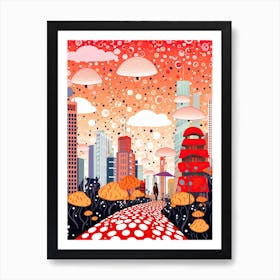 Tokyo, Illustration In The Style Of Pop Art 1 Art Print