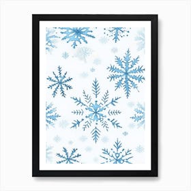 Pattern, Snowflakes, Minimalist Watercolour 2 Art Print