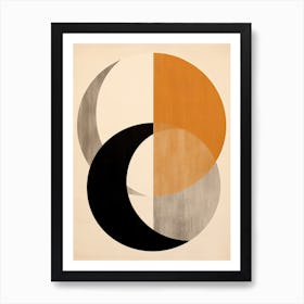 Beige Ethereal Equinox: Mid-Century Balance Unveiled Art Print