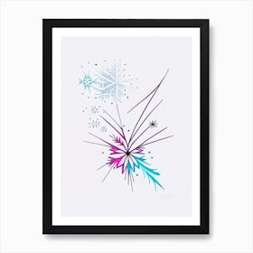 Unique, Snowflakes, Minimal Line Drawing 1 Art Print
