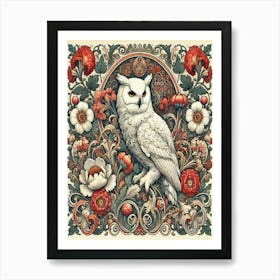 william morris barn Owl in flowers Art Print