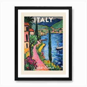 Lake Como Italy 7 Fauvist Painting  Travel Poster Art Print