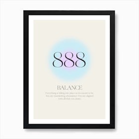 Angel Number 888 Balance Art Print