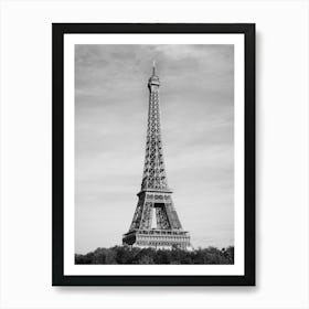 Paris Travel Poster - Eiffel Tower Black and White_2156245 Art Print