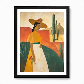 Mexican Woman, Minimalism Art Print