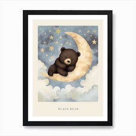 Sleeping Baby Black Bear 3 Nursery Poster Art Print