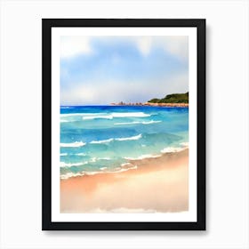 Plage De La Caravelle, Guadeloupe Watercolour Poster