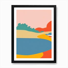 Bribie Island Beach Australia Midcentury Art Print