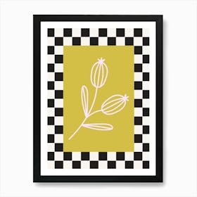 Modern Checkered Flower Poster  17 Art Print