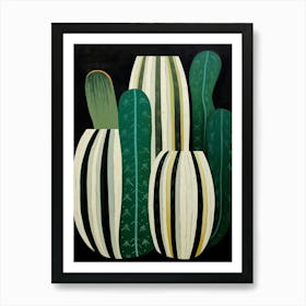 Modern Abstract Cactus Painting Zebra Cactus 2 Art Print