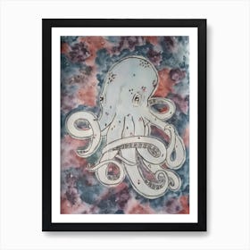 Octopus in space Art Print