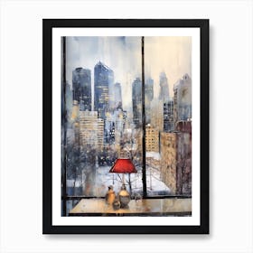 Winter Cityscape New York City Usa 3 Art Print