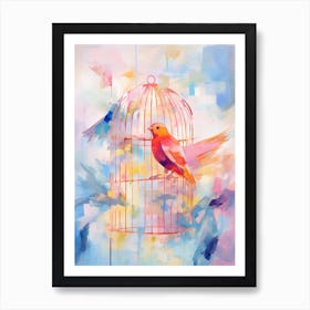 Abstract Bird Cage 1 Art Print