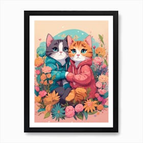 Two Cats Canvas Print Art Print