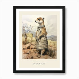 Beatrix Potter Inspired  Animal Watercolour Meerkat 2 Art Print