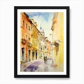 Vicenza, Italy Watercolour Streets 1 Art Print