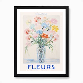 French Flower Poster Carnation Art Print