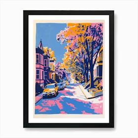 Forest Hills New York Colourful Silkscreen Illustration 3 Art Print