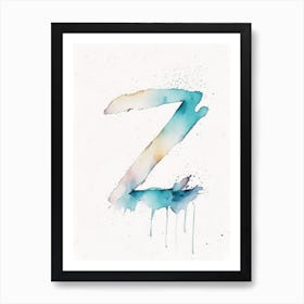 X, Letter, Alphabet Minimalist Watercolour 6 Art Print