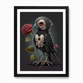 Cute Goth Raven Art Print