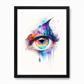 Surreal Eye, Symbol, Third Eye Watercolour 1 Art Print