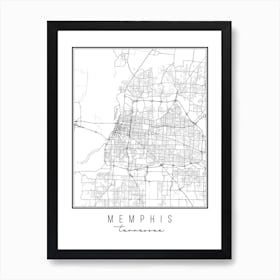 Memphis Tennessee Street Map Art Print