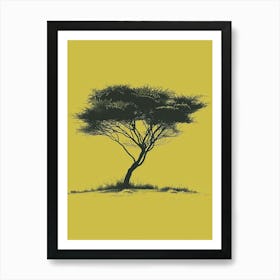 Acacia Tree Minimalistic Drawing 3 Art Print