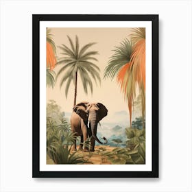 Elephant 3 Tropical Animal Portrait Art Print