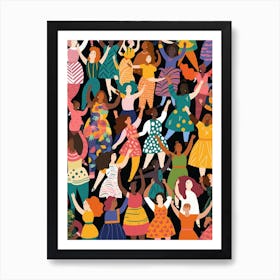 Body Positivity We All Stand Together Boho Illustration 23 Art Print