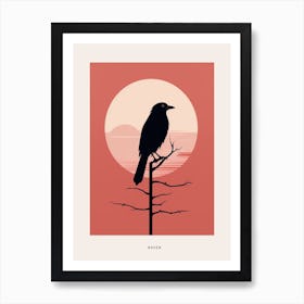 Minimalist Raven 3 Bird Poster Art Print
