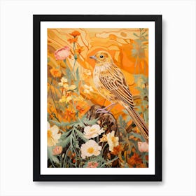 Yellowhammer 3 Detailed Bird Painting Art Print