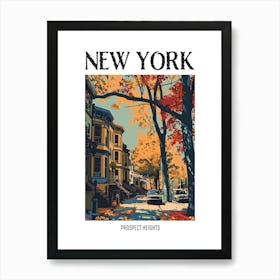 Prospect Heights New York Colourful Silkscreen Illustration 3 Poster Art Print